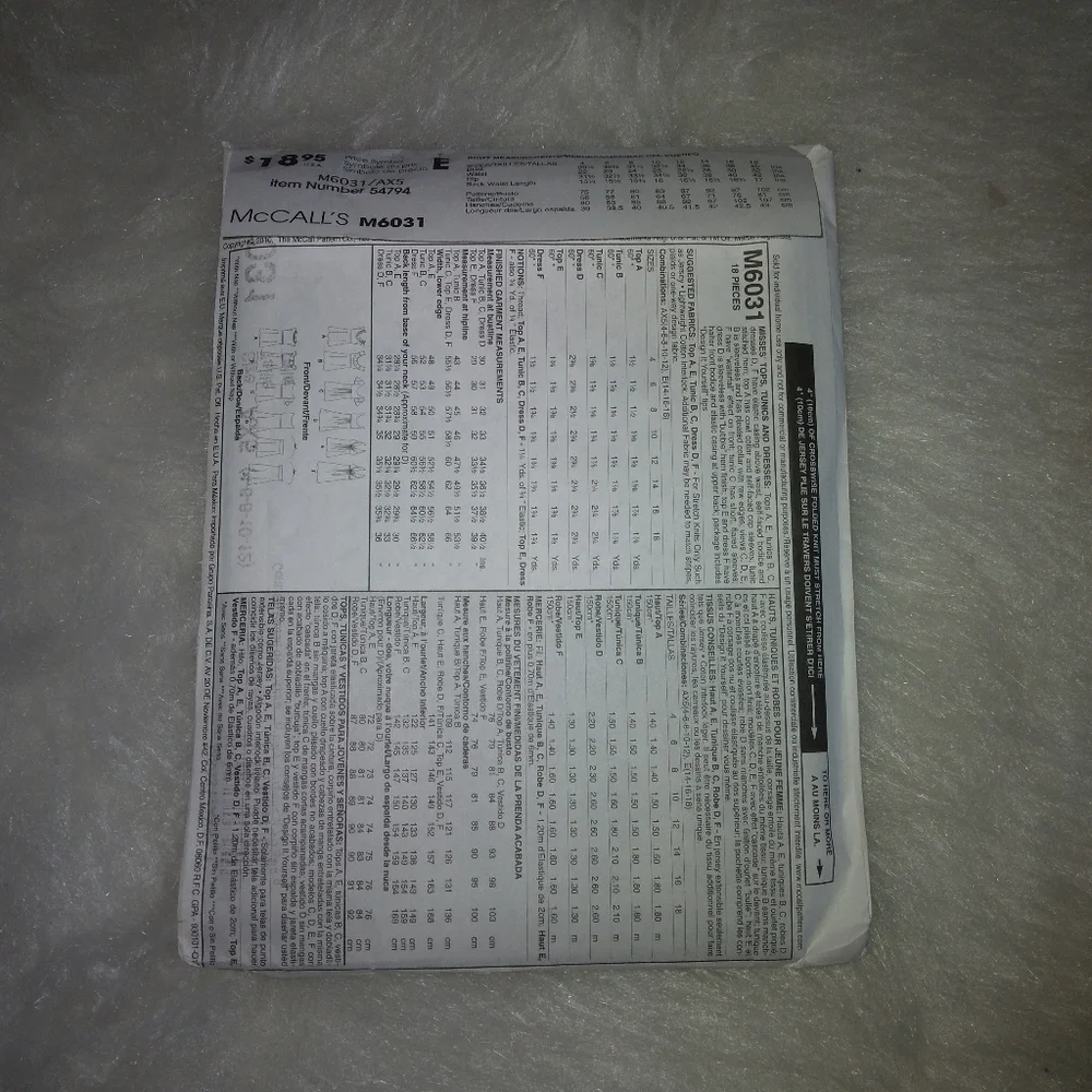 McCalls mccall m6031